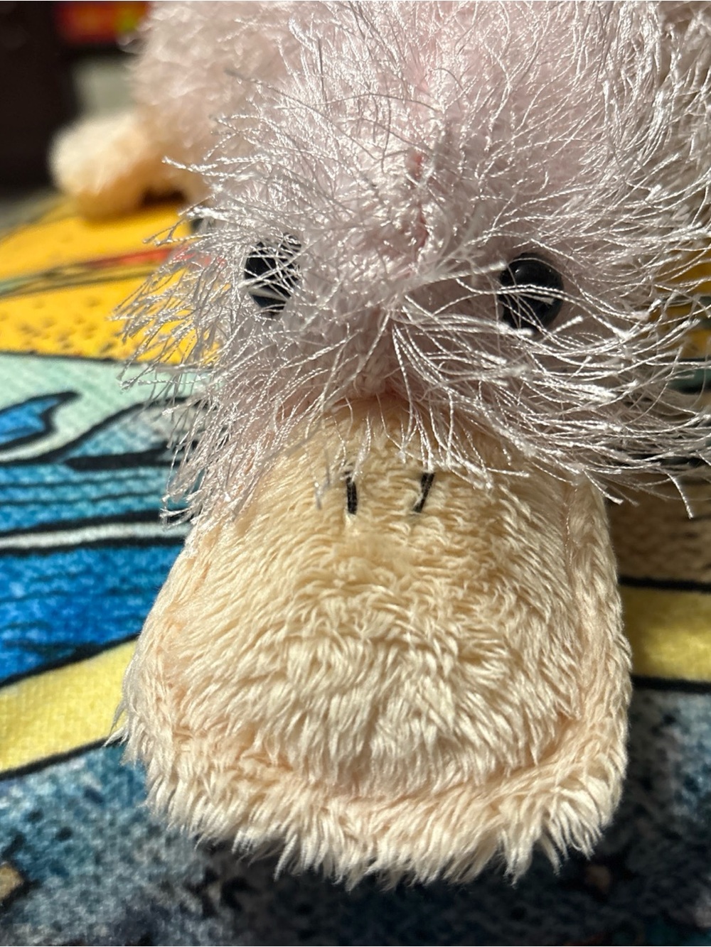 GANZ Plush Duck Toy in Cream and Light Pink